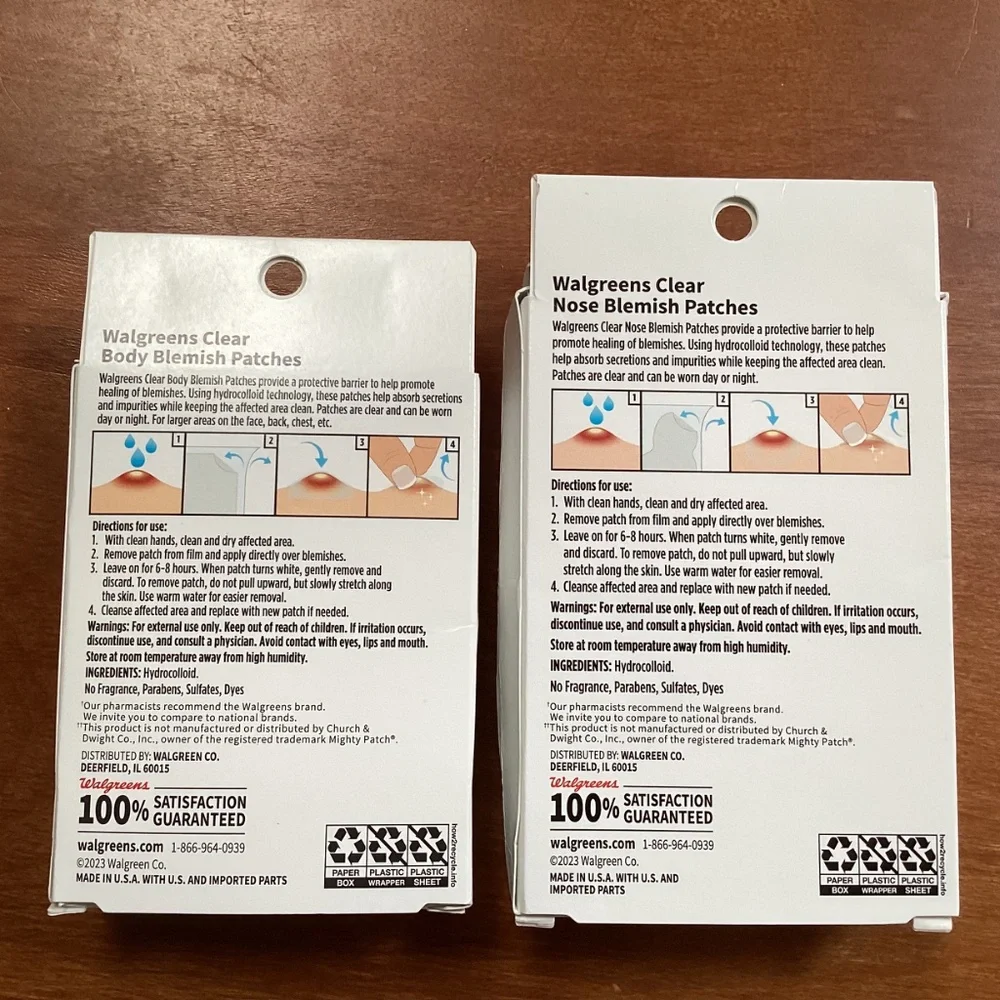 Walgreens Clear Body & Nose Blemish Patches Bundle of 2 Boxes NEW